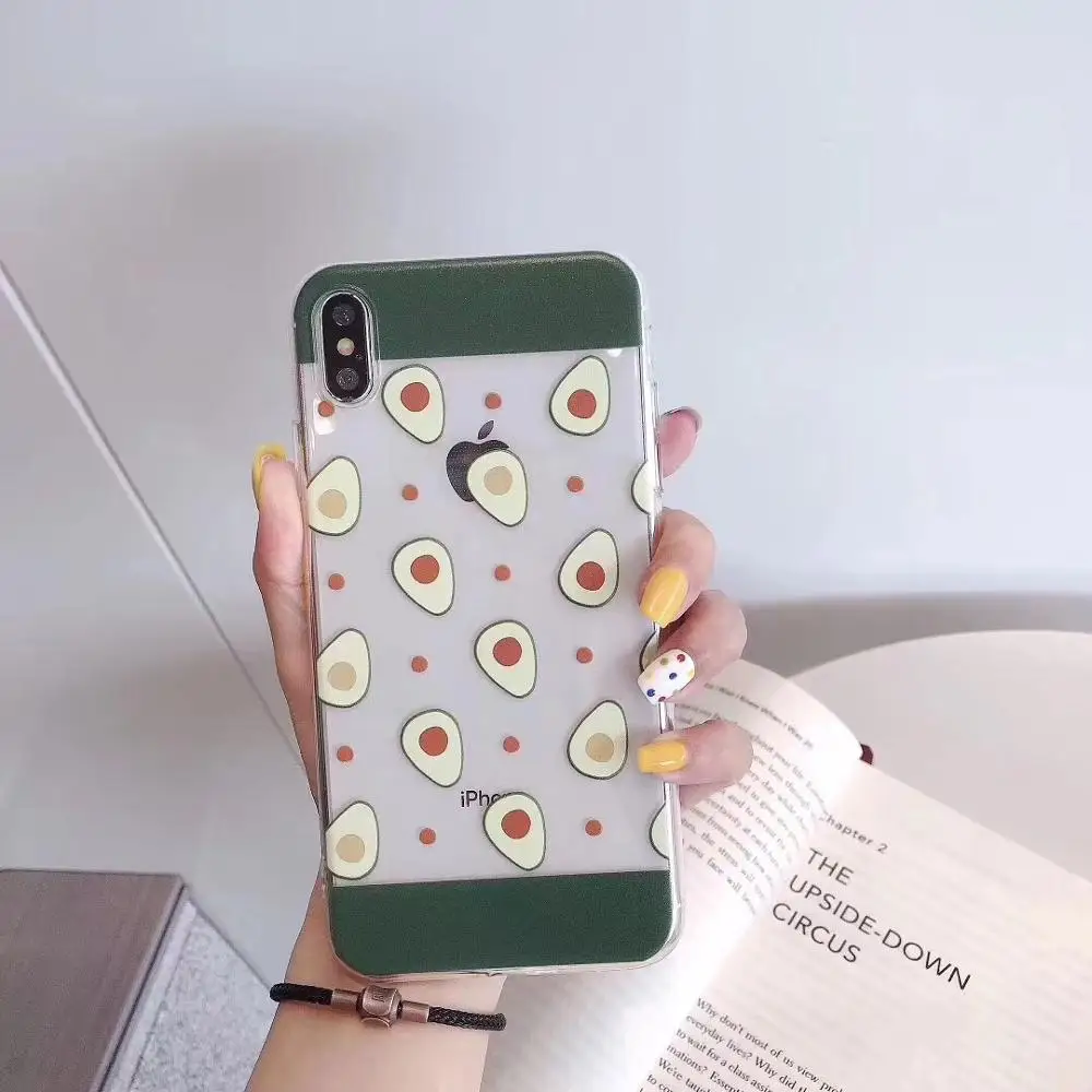 

Small pure and fresh and avocado Turnkey mobile soft shell Case for iphone 6 7 8 pule X xR XsMAX