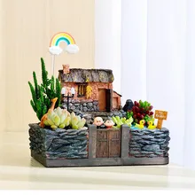 Home Resin Sign Board Bonsai Figurines Micro Landscape Crafts Signboard Mini Fairy Garden Moss Decor