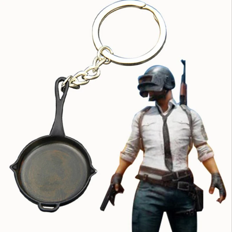 

Game PUBG Playerunknown's Battlegrounds Cosplay 100% Original Pan Weapons Rusting Model Key Chain Keychain