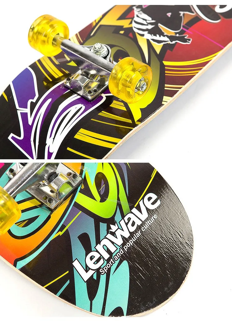 Lenwave Brand Skate board Maple Wood Deck Longboard Adult High Speed Drift Skate Skateboard 1691#