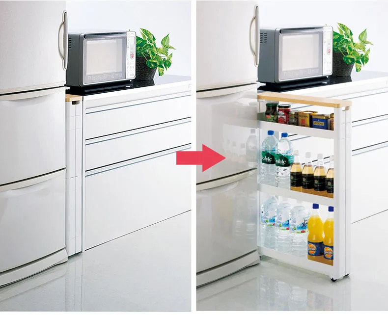 Gap хранения Организатор холодильник щелевая шкив подвижный кухня ванная хранения автомобиля