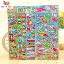 Kostenloser versand 8 sheets Engineering fahrzeug autos pflanzen boot schiff 3D aufkleber party supplies favor verkehrs tools geschenk kinder
