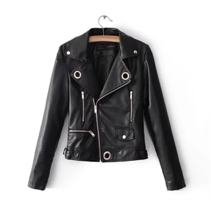 Courte Minceur Bombardiers Nouveau De En Pu Mode rouge Style Rose blanc Veste Solide Printemps Section Cuir Manteau Élégant Femmes Moteur n0fqAACzwx