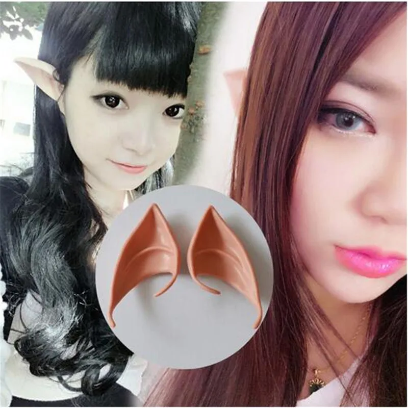 

Mysterious Angel Elf Ears Cosplay Accessories LARP Halloween Party Latex Soft Pointed Prosthetic Tips False ears Free shipping