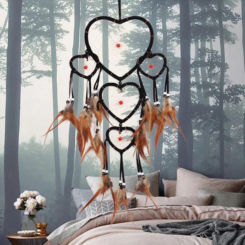 Sale 1PC Big Dream Catcher Net Handmade Feather Pendant Window Wind