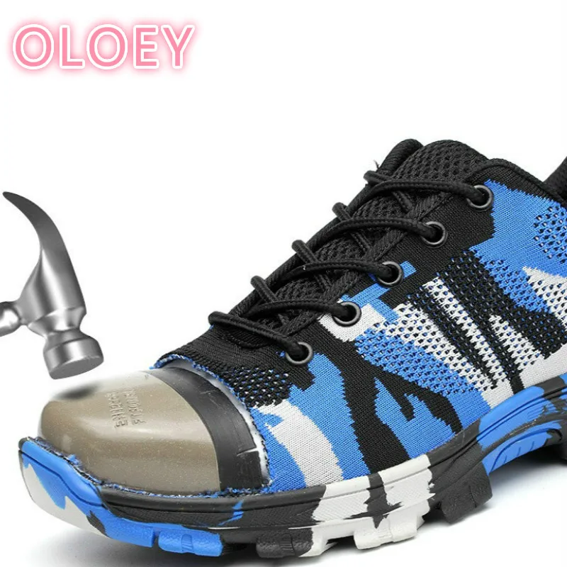 

Shoes Male Exhibition Breathable Safety Shoes Men's Lightweight Summer Anti-smashing Piercing Work Boots Mesh Sneakers Shoes