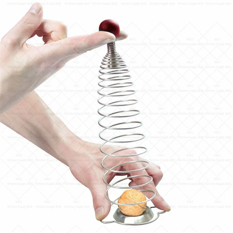 

Stainless Nut Cracker Walnut Device Creative Nut Opener Fruit & Vegetable Stretchable Stainless Spring Kitchen Tool QB875389