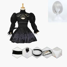 Nier Automata – Costume de Cosplay Yorha 2B pour Femme et Fille, Tenue Sexy de Jeux de Rôle, Robe Fantaisie de Fête d'Halloween