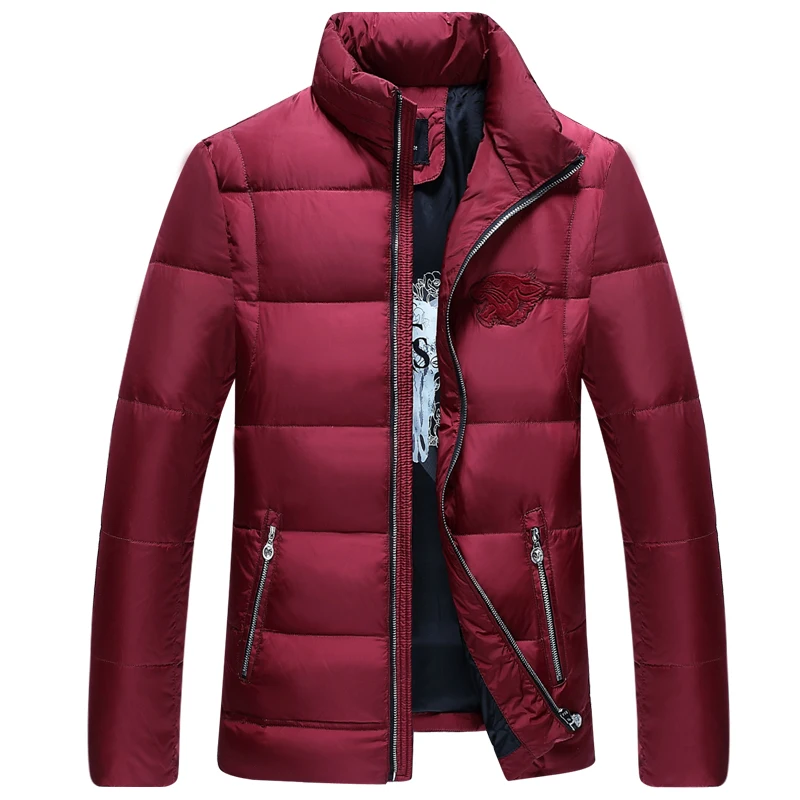 

2016 Men Winter Down Jacket Coats Short Thick Overcoats Men's Clothing with pattern Men's Warm Comfortable Parka