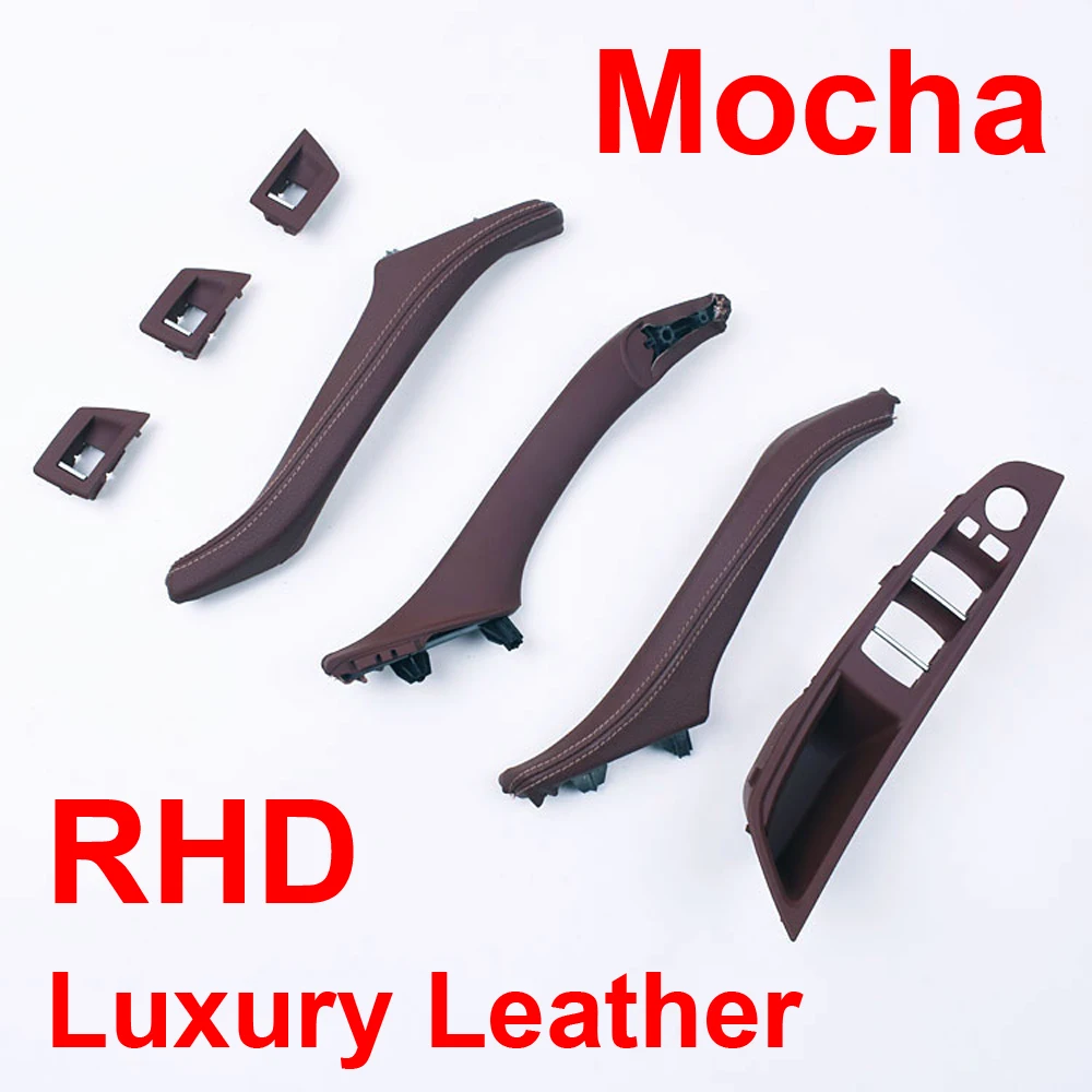 

Luxury Leather Right Hand Drive RHD For BMW 5 series F10 F11 520 525 Mocha Car Interior Door Handle Inner Panel Pull Trim Cover