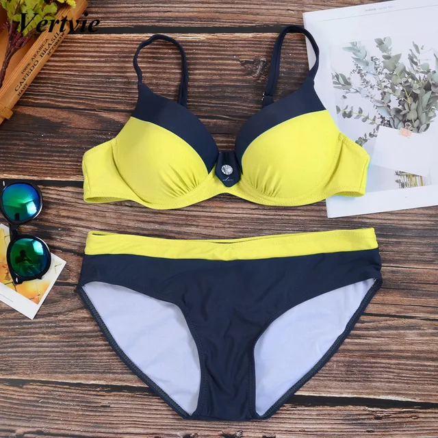 Aliexpress.com : Buy Women Sexy yellow Bikini Set 2018 Print Swimsuit ...