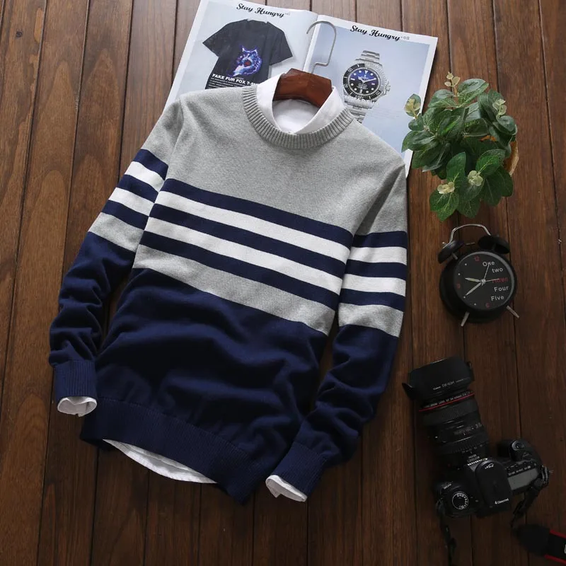 2018 New Sweater Men Autumn Hot Sale Top Design Patchwork