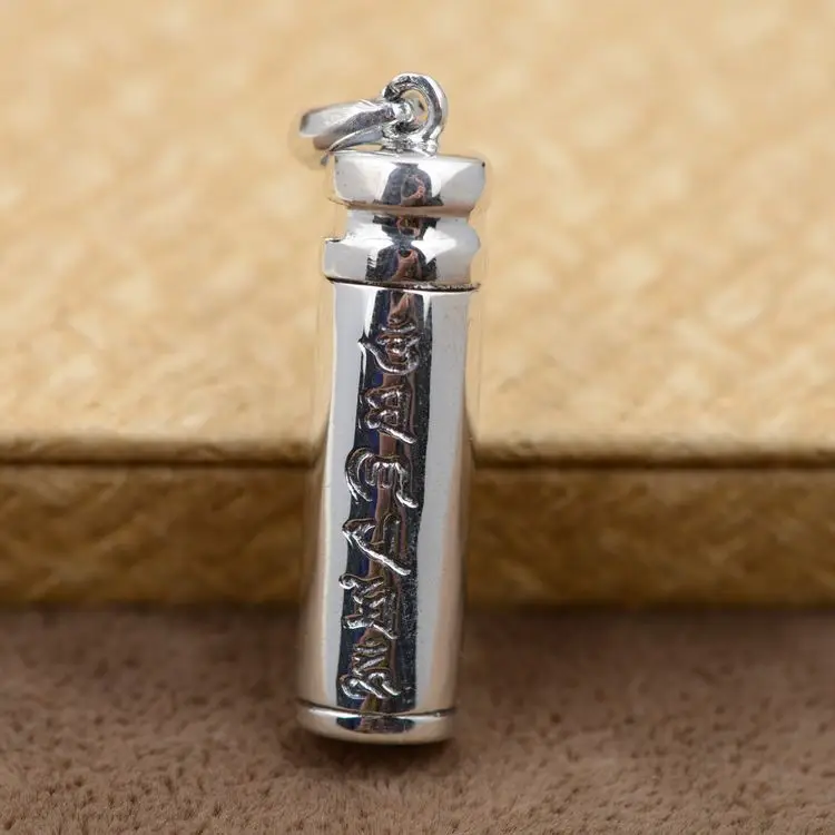 

S925 ANTIQUE STERLING SILVER PENDANT pendant can open the Shurangama mantra process of Buddhism