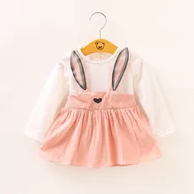 

Baby Dress Girls 1-8 years Rabbit Bunny Dresses 2019 New Spring Autumn Fashion Children Clothing Cotton Infant Girls Dresses