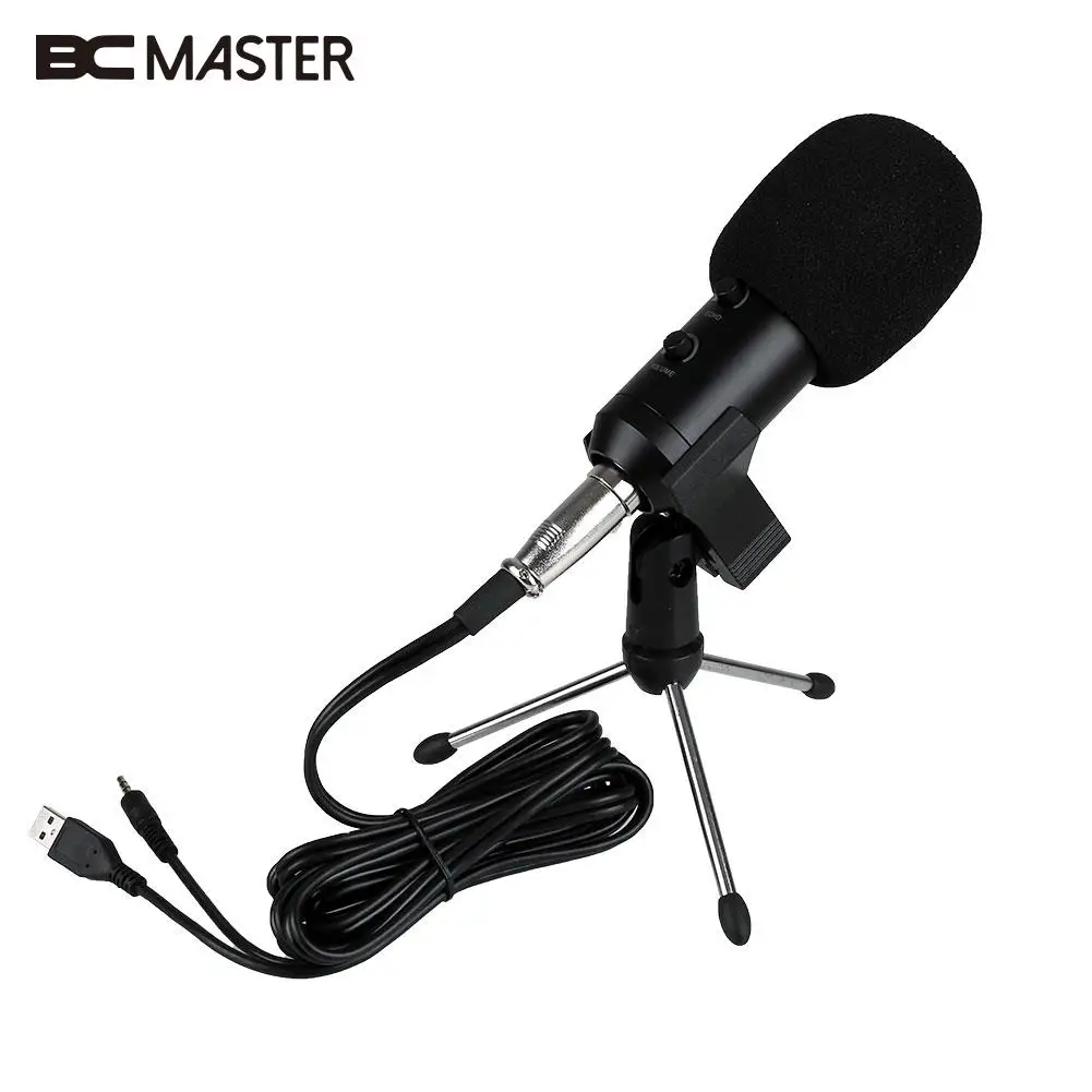 BCMaster Профессиональный Компьютер USB Студийный микрофон конденсаторный записи