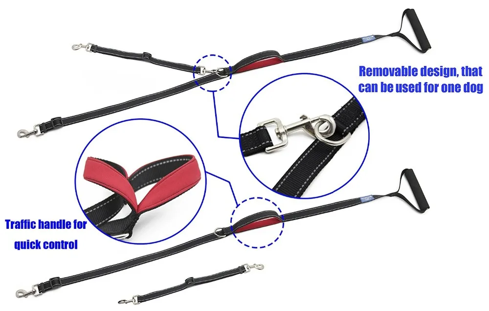 Поводок для собак для двух собак, сцепка для поводков для собак, сплиттер для прогулок, дрессировка 2 собак