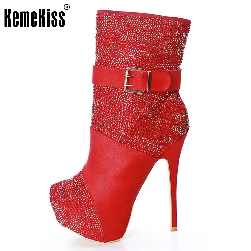 

Women High Heel Half Short Boots Autumn Winter Botas Fashion Mix Color Shoes Women Sexy Heels Boot Zipper ShoesSize 35-46 B014
