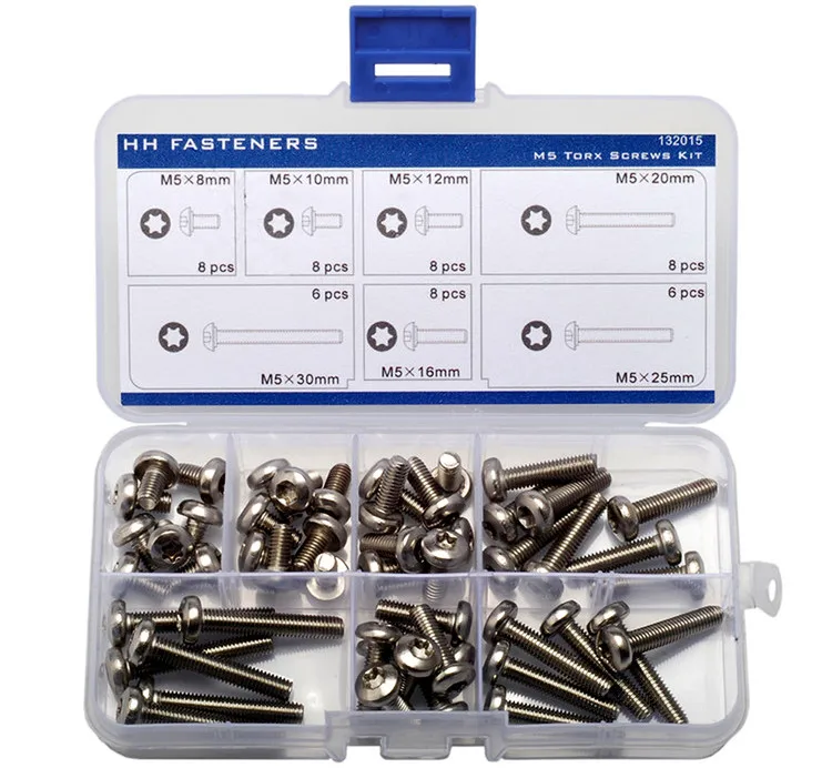 

M5 52-pcs Stainless Steel Pan Head Torx Screws Assortment Set