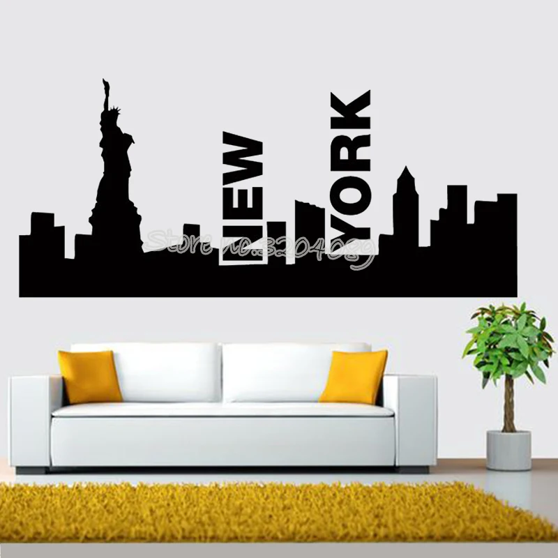 New York Skyline Wall Sticker Modern City Picture Design Landscape For