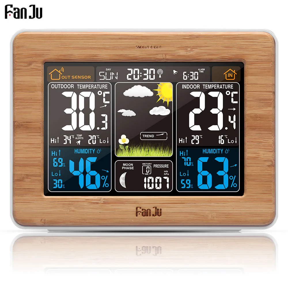 

FJ3365 Weather Station Color Forecast With Alert | Temperature | Humidity | Barometer | Alarm | Moon Phase | Digital Barometer