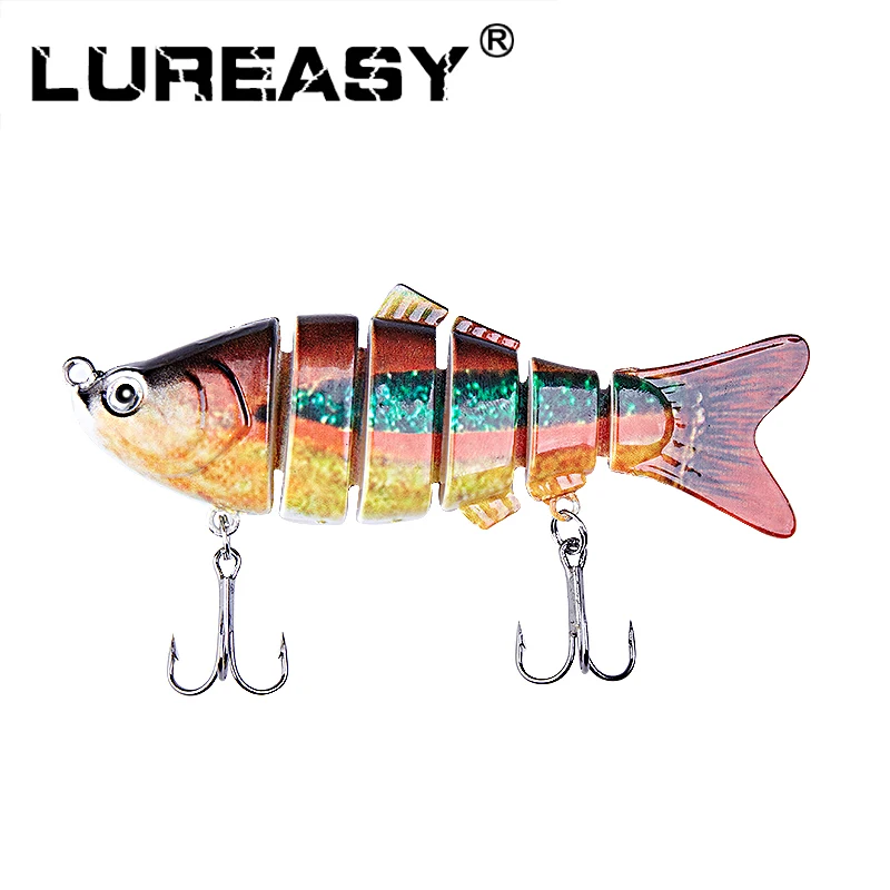 LUREASY Рыболовная Приманка 10 см 20 г 3D глаза реалистичные Cranklure 6 сегментов приманки