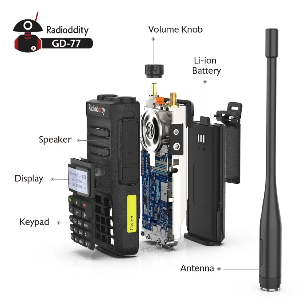 Radioddity GD-77 Dual Band Dual Time Slot Digital Two Way Radio Walkie Talkie DMR Compatible with Motrobo Tier 1 Tier 2 + Cable Radioddity GD-77 Dual Band Dual Time Slot Digital Two Way Radio Walkie Talkie DMR Compatible with Motrobo Tier 1 Tier 2 + Cable