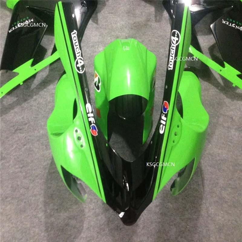 Инъекции зелено-черные Обтекатели для KAWASAKI NINJA ZX10R 04-05 ZX 10R 04 05 ZX10 R 2004 2005 мотоцикл обтекатель комплекты ZX 10R