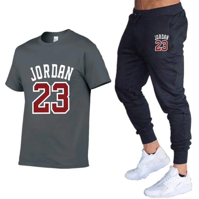 Мужская футболка с принтом Jordan 23 повседневный спортивный костюм из двух