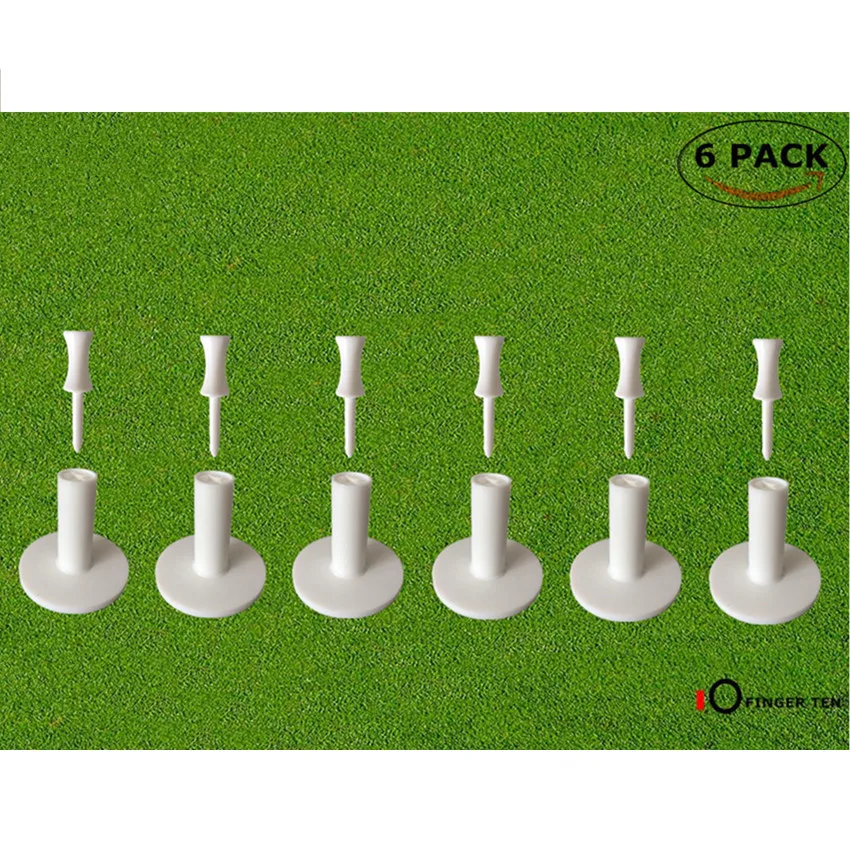 Golf Rubber Tees 1.5'' 2.0'' inch with 6 Castle Tees 6 Pcs for Driving Range Training Tools Durable Rubber Golf Tees Holder Set