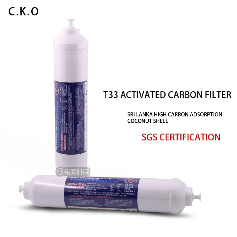 High end 10 Inch T33 water Purifier INLINE COCONUT Carbon Post WATER