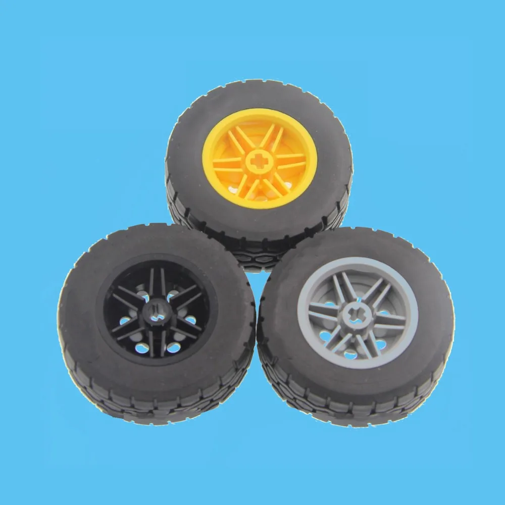 

2Pcs/Lot TECHNIC PARTS 15413 Tyre 49.53 x 20 & 56145 Wheel 30.4 x 20 without Pinholes, with Reinforced Rim Block Bricks DIY Toys