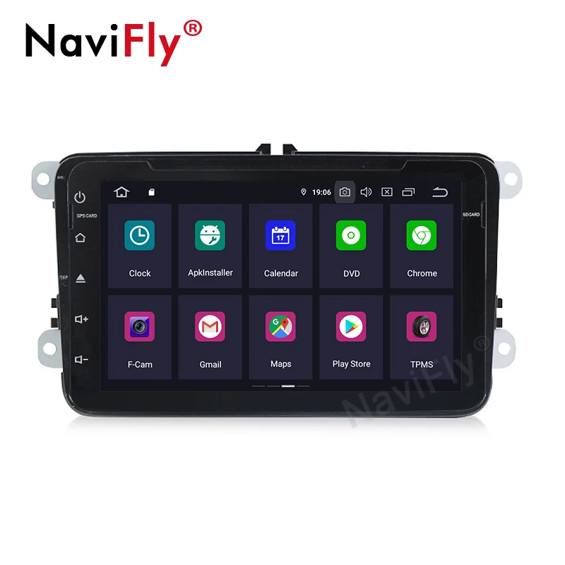 Clearance NaviFly Android 9.0 IPS DSP car multimedia GPS navigation player for VW golf 5 6 passat b6 Skoda Octavia/Fabia/Rapid/Yeti/Superb 3