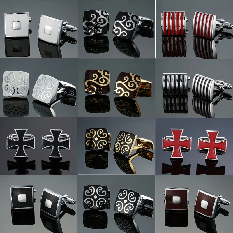 

DY New luxury jewelry quality exquisite pattern Enamel Cufflinks fashion men French shirt Cufflinks free shipping