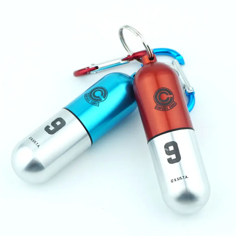 

DragonBall Z Bulma capsule Portable Waterproof Outdoor Medicine Pill Container Aluminum Case Anime Keychain Metal Waterproof Box
