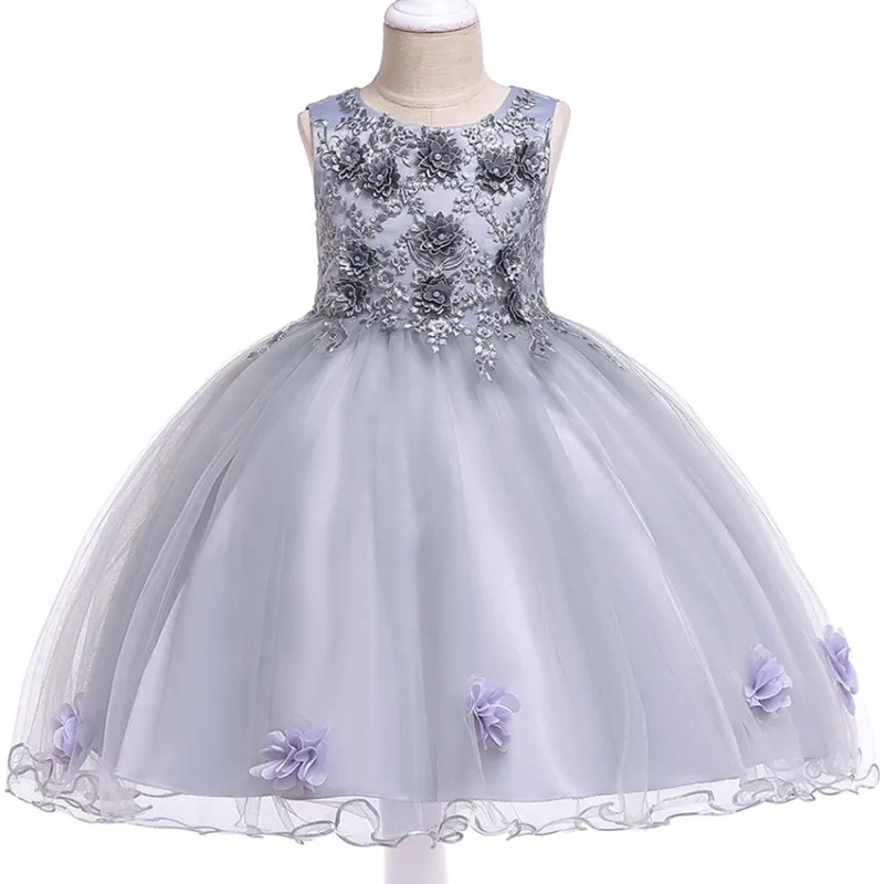 Кружевное платье принцессы без рукавов; торжественное Пышное Платье для девочек на свадьбу; платье для девочек 3-10 лет; Карнавальный костюм для девочек; одежда для детей
