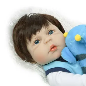 

Full Body Vinyl Xmas Bebe 22'' Reborn Silicone Baby Boy Toddler Nursing Kid Gift Baby Doll Toy Dolls for Girls Baby Doll