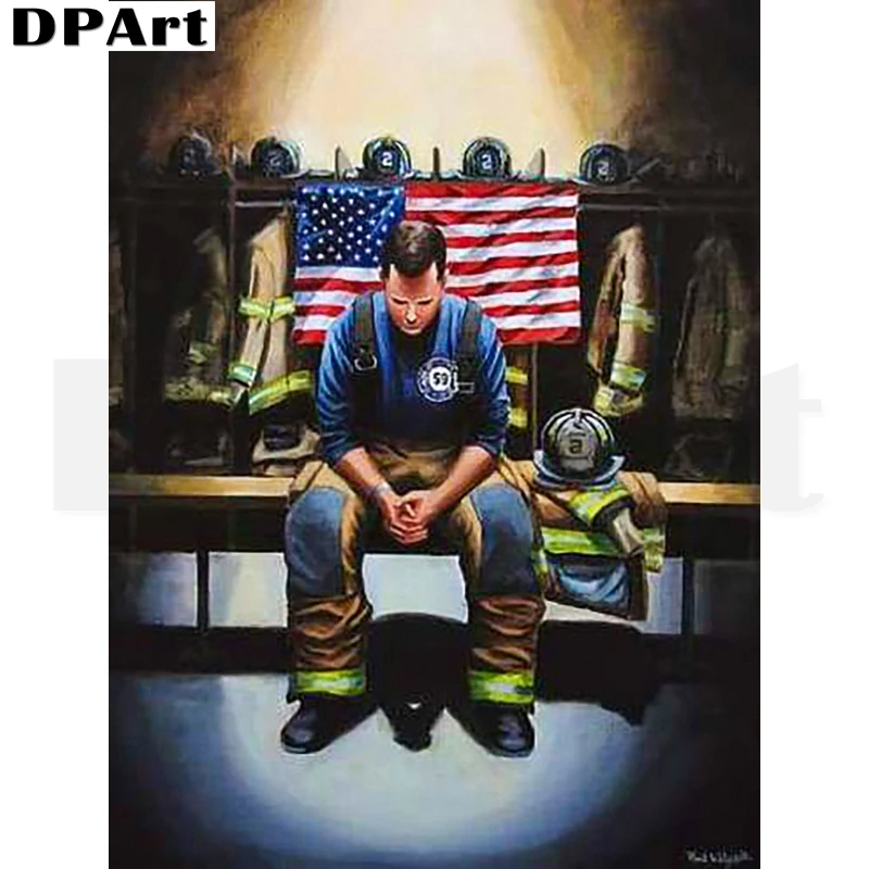 Diamond Painting Full Square/Round Drill Fireman 5D Daimond Embroidery Cross Stitch Kit Mosaic Rhinestone Picture Y177 | Дом и сад