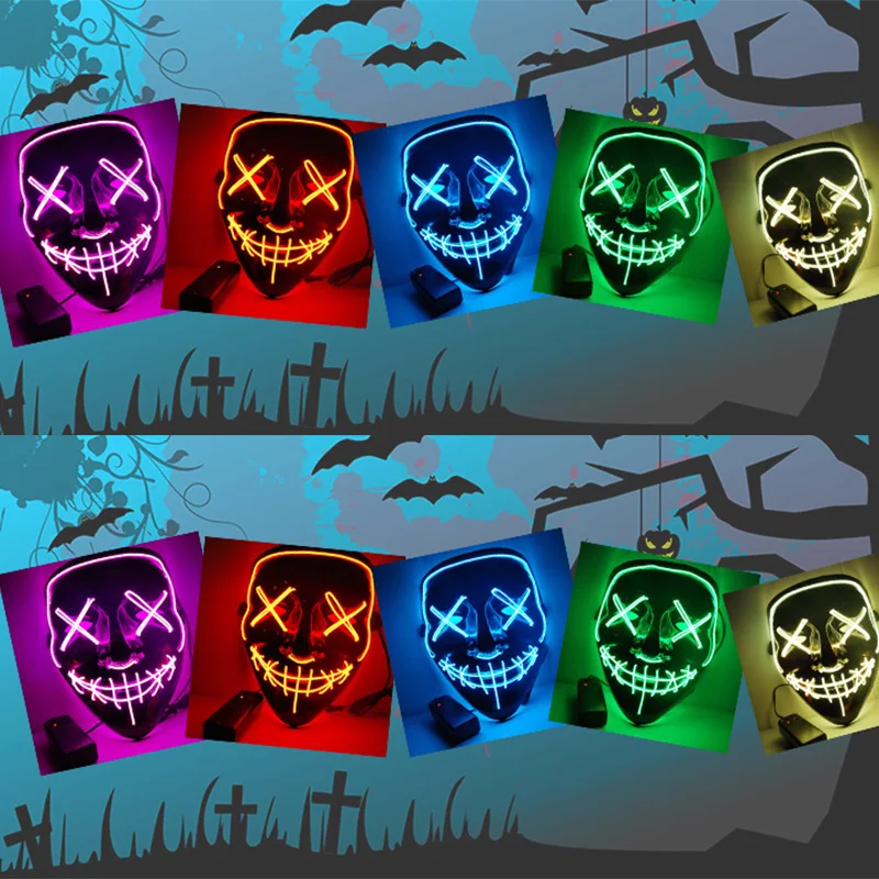 Halloween Purge Mask LED Light Up Party Masks The Purge Election Year
