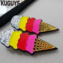KUGUYS модные летние ювелирные изделия Гипербола большие серьги гвоздики модные Oorbellen мороженое серьги для женщин Pendientes Brincos