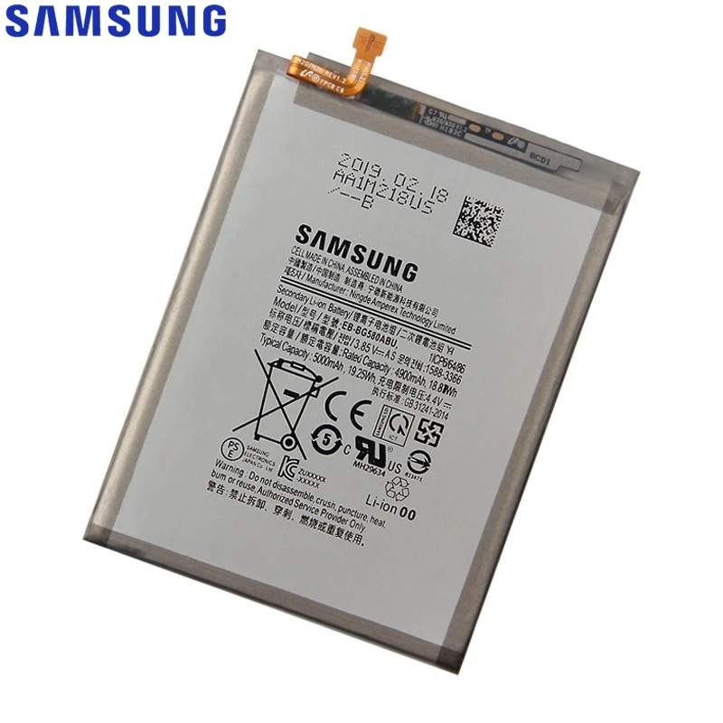Samsung EB-BG580ABU аккумулятор для samsung Galaxy M20 M30 SM-M205F подлинный Сменный аккумулятор для телефона 5000 мАч