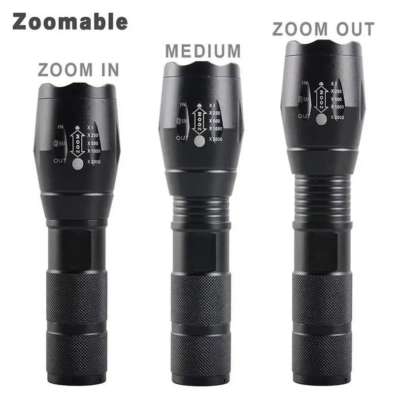 PROBE SHINY X800 XM-L T6 LED Zoom Flashlight Torch Bicycle Bike Light Lamp 18650 led flashlight rechargeable fanatic #4S19 (5)