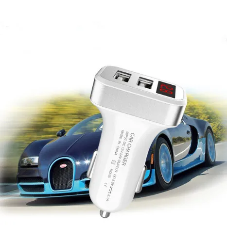 Авто прикуриватель Универсальный 2.1A двойной Переходник USB для зарядки в машине со светодиодный индикатор напряжения тока детектор для телефона планшета