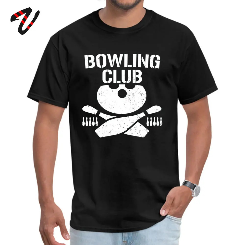 Casual Bowling Club Top T-shirts Funky Summer Short Sleeve O Neck Tops Tees 100% Cotton Men Custom Tee-Shirt Free Shipping Bowling Club19011 black