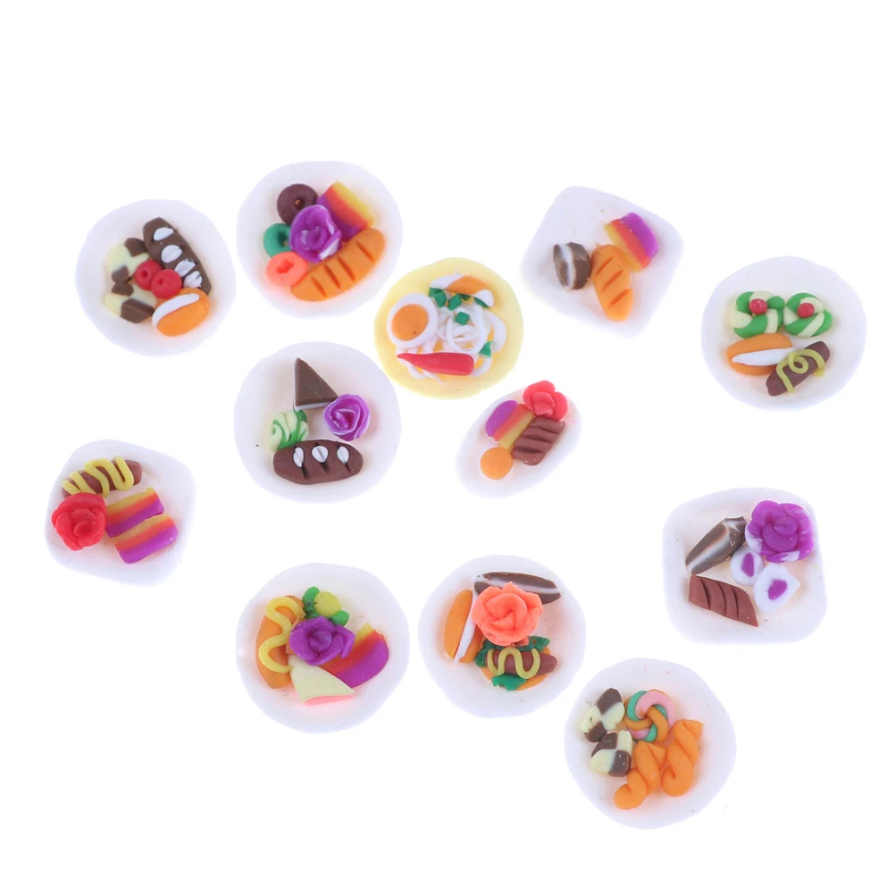 

Design Fashion Dollhouse Miniature Dessert Pastry Plate Mini Simulation Food Decor Toy