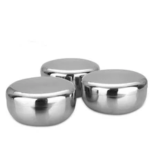 Tazón de acero inoxidable coreano para niños, cuenco grande de arroz cocido con cubierta, 10cm, 12cm, Kimchee, espesamiento, vajilla de cocina