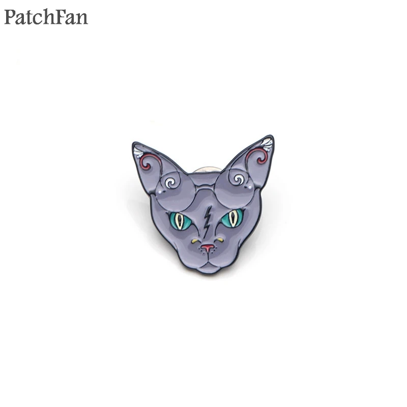 

Patchfan Sphynx cat Metal Zinc Enamel pins Trendy Charm medal para backpack shirt clothes bag brooches badge for men women A1329