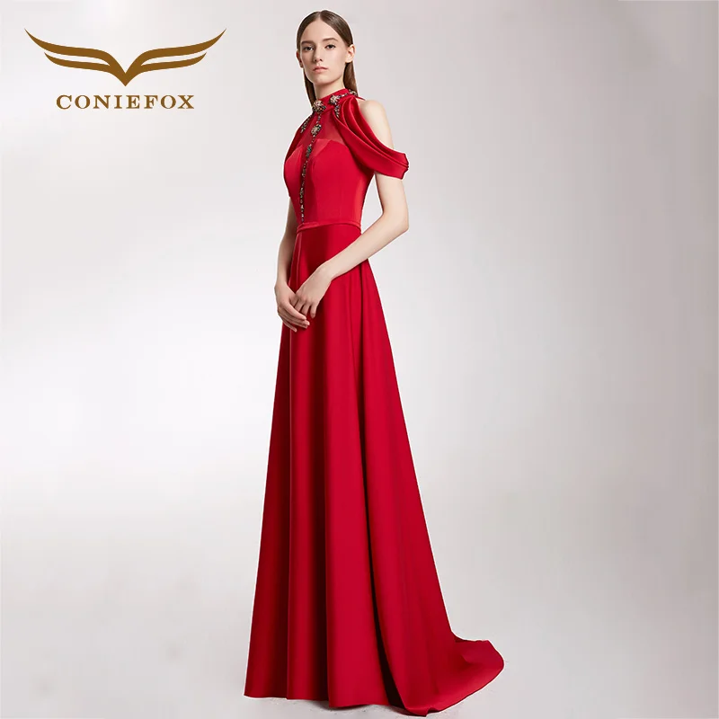 CONIEFOX 32309 A Line Ladies elegance dinner dress female Ladies Retro