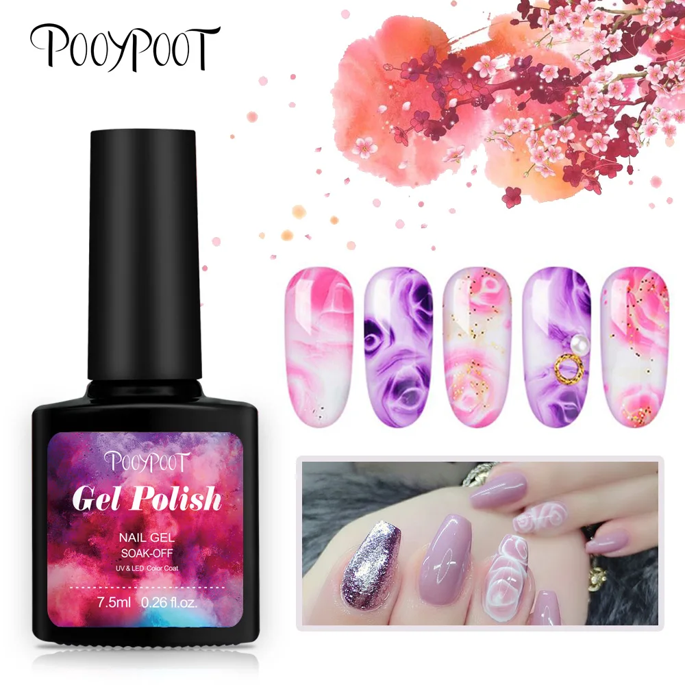 Pooypoot Blossom Gel Nail Polish Magic Blooming Effect Gel Lacquer Soak off UV Nail Gel Varnishes Nail Art Design DIY Decoration