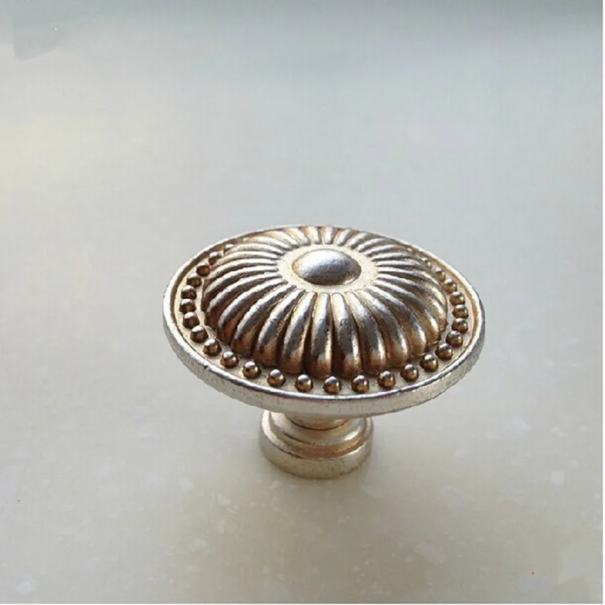 32mm antique silver drawer shoe knobs pulls distress silver