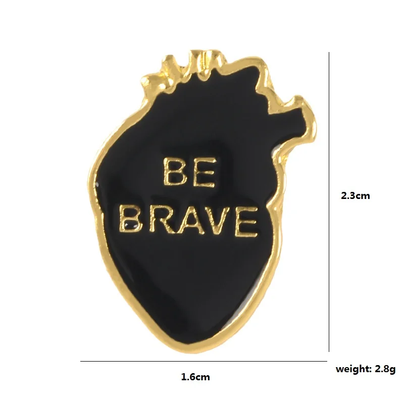 4 Pin значки с героями мультфильмов буквы BE BRAVE Броши для женщин Brave Heart Pins ювелирные изделия для воина эмаль значки на рюкзак сумка аксессуары